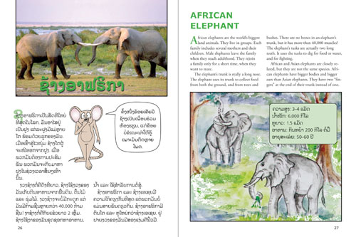 Samples pages from our book: Animals of Africa