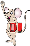 Cartoon logo of Big Brother Mouse, which publishes books and runs schools in Laos