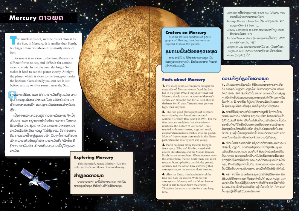 Sample pages from our book: What's in the Sky?