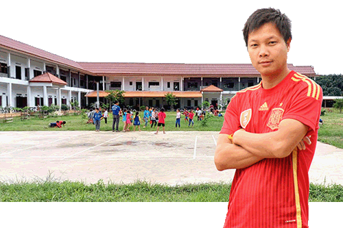 Siphone Wuttisakdy and the first Ton Kit school, which he founded in Laos