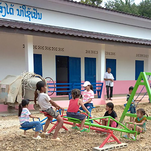 Playground at Little Bear School in Nan District, Luang Prabang Province, Laos