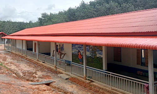 A newly-built school in Laos